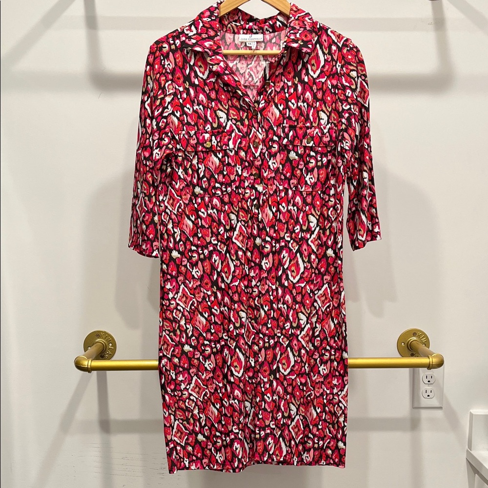 Jude Connally Vibrant Pink and Black Dress